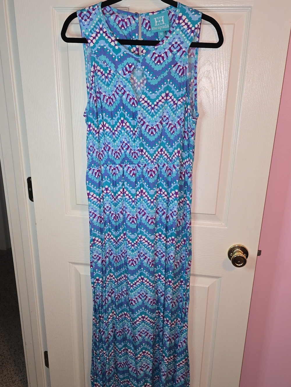 escapada Blue and Purple Chevron Maxi Dress
